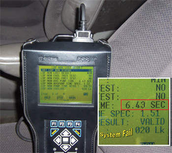 figure 4: a forced evap monitor was run on our subject vehicle.