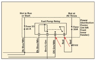 figure 2: fuel pump relay schematic