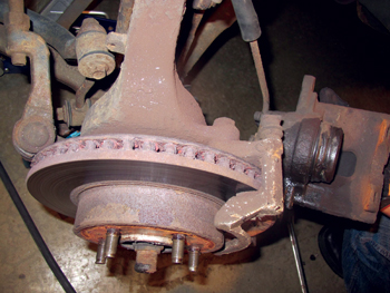 sometimes rotor wear can be seen with the naked eye, but by this time the rotor is unsafe. if you can see a difference in plate thickness, it is a sign that the hardware and caliper needs replacement.