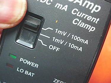 photo 2: the 100 ma setting offers the best resolution for low current testing.