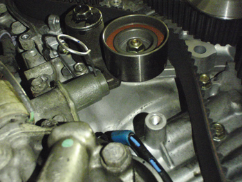photo 10c: tensioner installed with the pin in place 