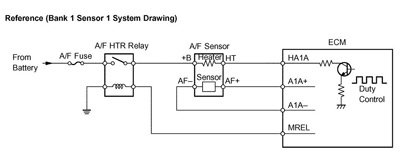 toyota air/fuel sensor circuit