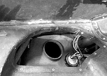 figure 2: fuel pump access area with fuel pump removed.