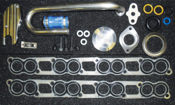 this is the egr delete kit from gillett diesel. the kit comes with all of the supplied hardware and gaskets to complete the installation.