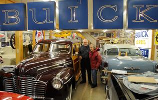 Guy Bennett and his wife, Anita, have a large collection of restored vintage automobiles. Photo by Lynn Brennan.